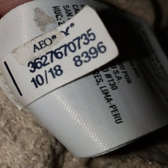 American Eagle Open Hooded Waffle Knit Cardigan Soft Sexy Beige Size Small - Picture 9 of 14